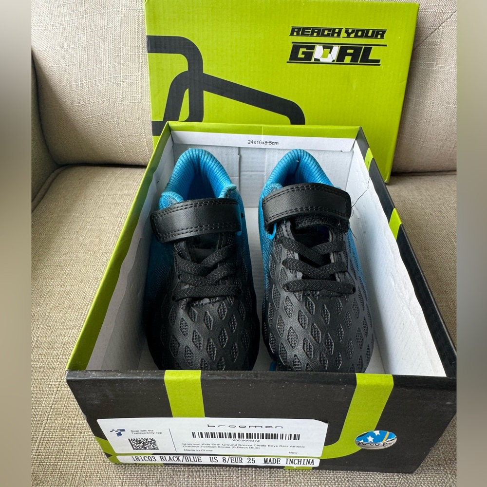 Toddler / Kids' Size 8 Brooman Blue & Black Soccer Cleats - Picture 9 of 9
